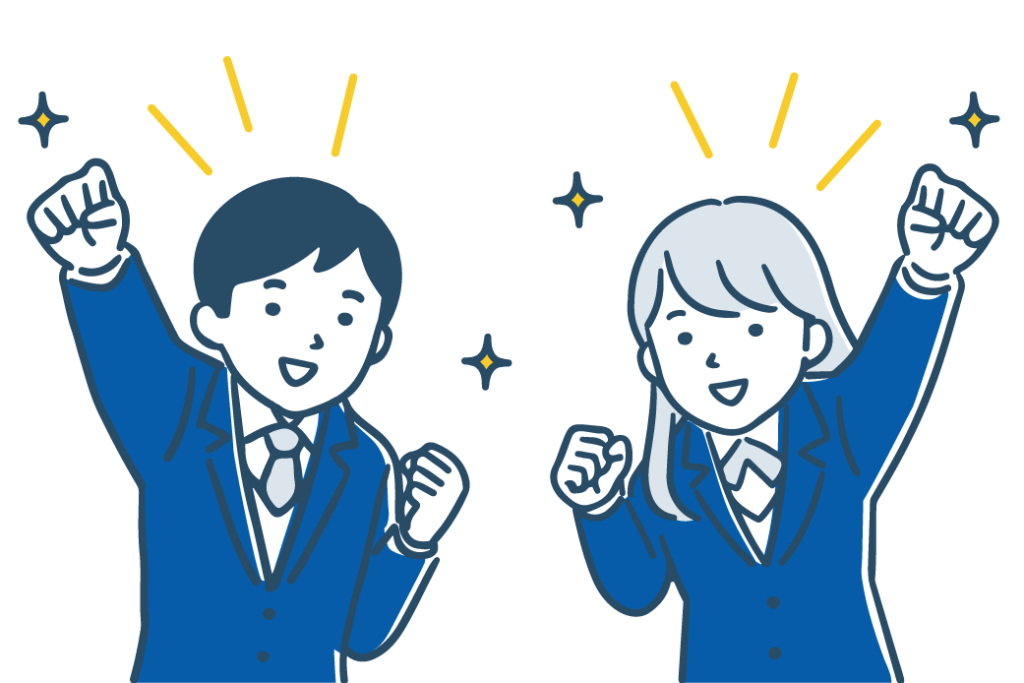 喜ぶ生徒のイラスト