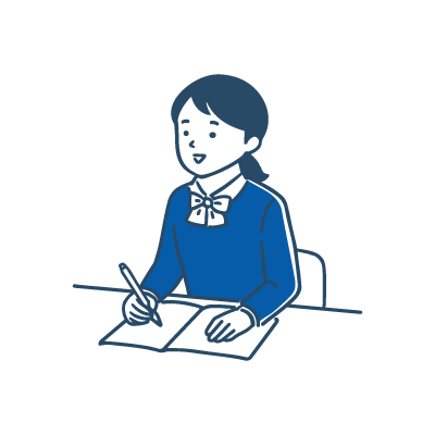 テストを受ける女子生徒